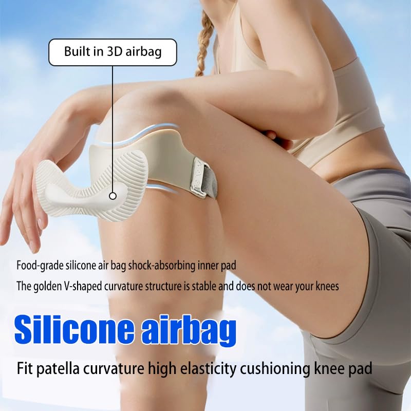 Airbag patellar tendon support Strap, Adjustable breathable anti slip Knee Brace for Tendonitis Pain knee Relief Exercise, run, hike,play ball, high jump, climb,ride 2 Packs (Pink-2pc) - color: Pink-2pc