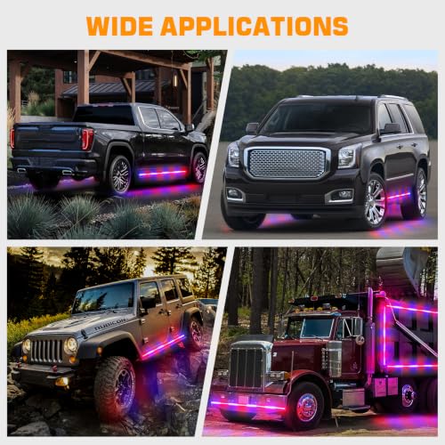 XRIDONSEN 2 Pack 70-Inch 864 LED Running Board Strobe Lights Strip - color: Red/Blue