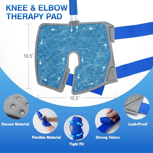 Ice Therapy Machine with Programmable Timer Continuous Cold Therapy System with Ergonomic Knee Pad for Knee Replacement Post-Surgery Recovery Pain Relief and Joint Swelling