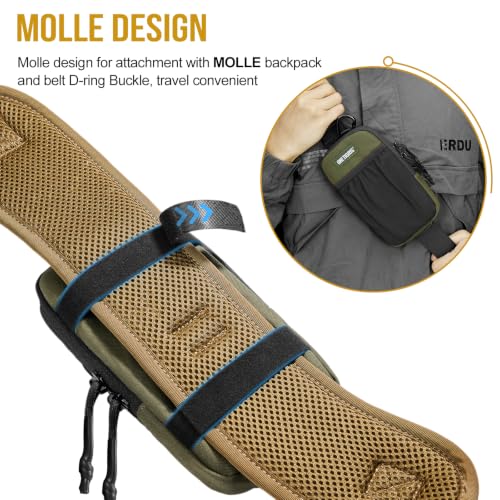 ONETIGRIS Backpack Strap Pouch, MOLLE Phone Holster for Backpack & Belt - color: Green