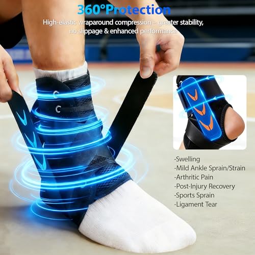 Slim-Fit Ankle Brace, Quick Lace Up,2 Side Stabilizing Pads, Medium - size: Medium