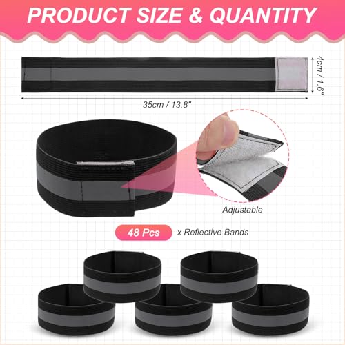 PATIKIL Reflective Bands for Wrist Arm Ankle Leg High Visibility Band - color: Black