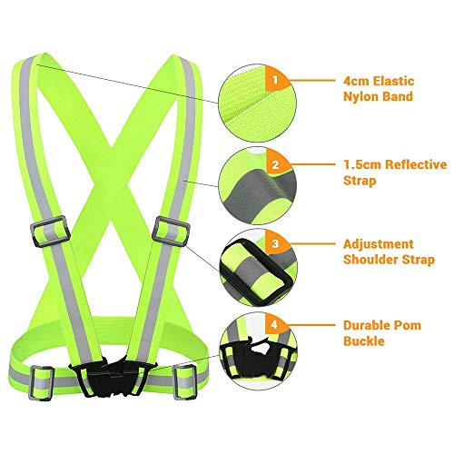 Chiwo Reflective Vest Running Gear 2Pack, High Visibility Safety Vest - color: Green