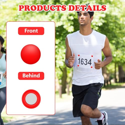 12Pcs Marathon Running Bib Clips Magnets Number Buckle Number Holder Race Bib Securing Running Gear Fixing Fastener Clip Field Red Blue Green for Cycling Triathlon Runners Field Supplies - color: Red blue green