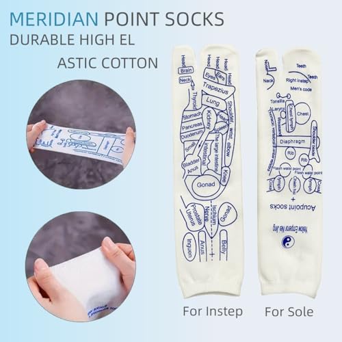 COLSA Reflexology Socks with Tools,Acupoint Socks Set,Beginner Acupoint Massage Tools Large Triangular Sparrow+acupoint Stick(2pcs Women+Gloves) - color: 2pcs Women+gloves