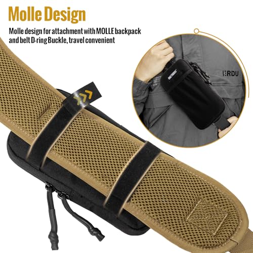 ONETIGRIS Backpack Strap Pouch, MOLLE Phone Holster for Backpack & Belt - color: Pure Black