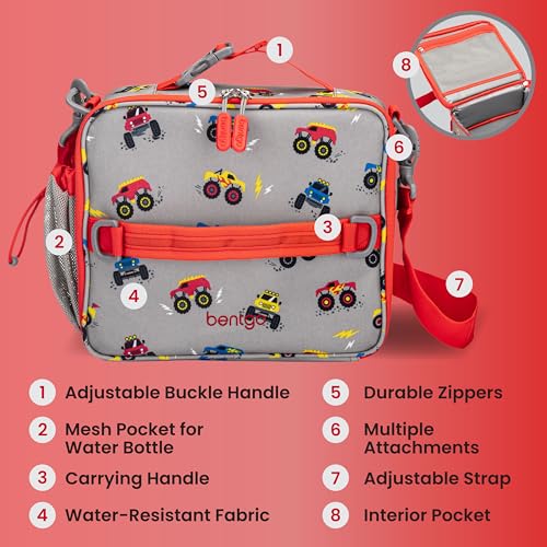 Bentgo Kids Prints Double-Insulated Reusable Lunch Bag - color: Trucks