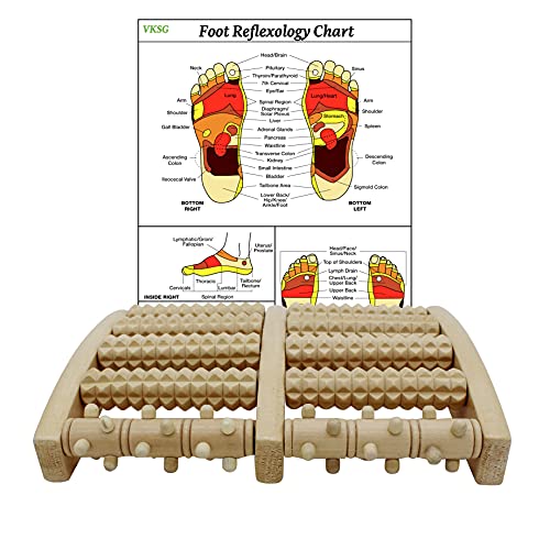 Large Dual Foot Massager Roller. Relaxation, Foot Pain, Plantar Fasciitis & Stress Relief. Includes Full Laminated Chart & Instructions. Latest Upgrade Model.