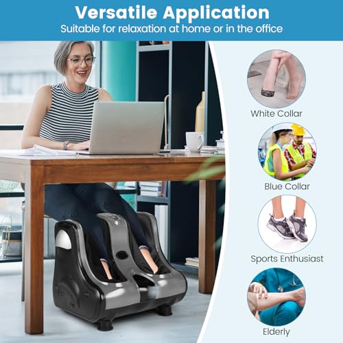 ARLIME Foot and Calf Massager, Shiatsu Foot Massager Machine - color: Grey