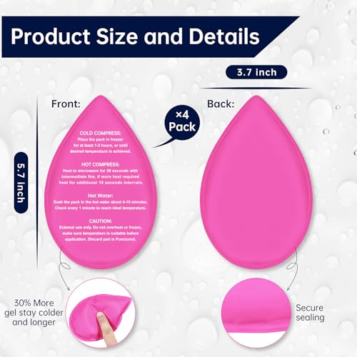 Wisdom Teeth Ice Pack Head Wrap Jaw Face Ice Pack with 4 Gel Packs - color: Hot Pink-4 Gel Pack