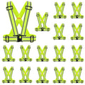 16PC Reflective HiVis Safety Vest Straps Construction Running Gear XXL - color: 16pc-yellow, size: XX-Large