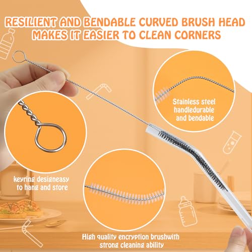 Bottle Brush Straw Cleaning Brush,Bottle Brush Cleaning Brush,Straw Cleaner Brush Set Drink Straws 2 in 1 Set