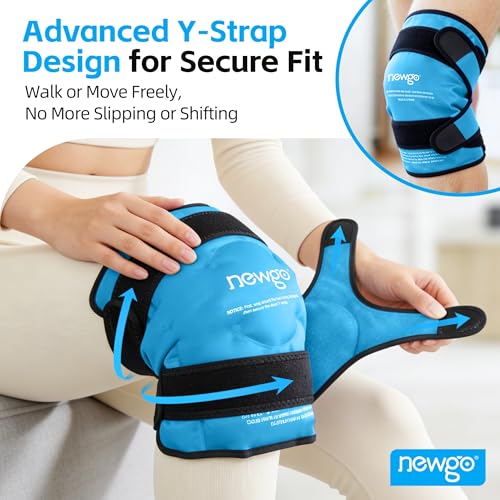 NEWGO Ice Pack for Knee, 360° Full Wrap Cold Compression Sleeve, Light Blue - color: Regular Light Blue 1-pack