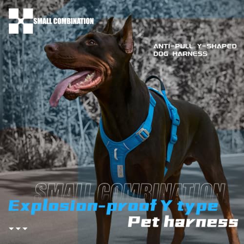 No-Pull Dog Harness Reflective Breathable Adjustable Vest - color: Blue, size: S