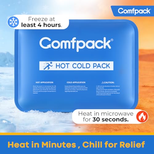 Comfpack Soft Gel Ice Packs for Injuries Reusable, Flexible Double Sided Cold Packs for Muscle Pain Relief & Strains, Ice Pack for Shoulder, Knee, Ankle, Back, Face, Leg, Arm(1 PK) - size: 9.7×7.8 Inch
