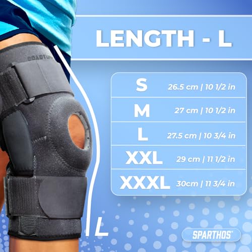 Sparthos Knee Brace for Women & Men - Meniscus Tear Support - Gray-XXXL