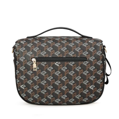 Makes Checkered Crossbody Bag Bum Bag for Women with Pouch - color: Black P