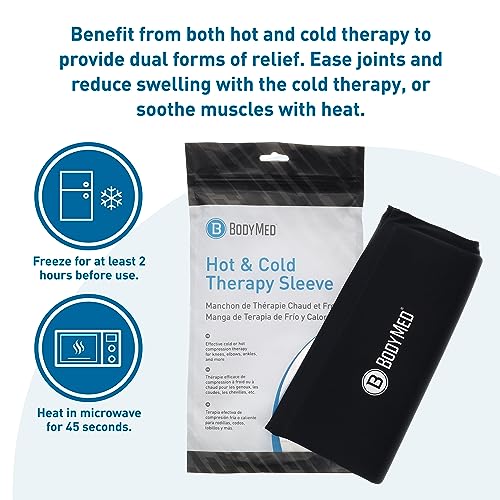 BodyMed 360° Hot & Cold Sleeve for Knee, Elbow, Ankle, Wrist Discomfort Relief – Flexible, Reusable Gel Ice Pack Compression Therapy for Sprains, Arthritis, Tendonitis - X-Large - size: X-Large