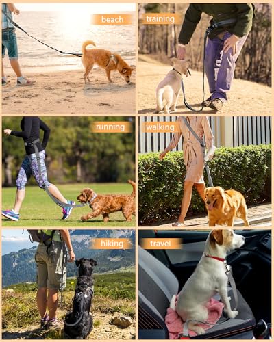 Hands Free Dog Leash, Multifunctional Crossbody Dog Leash - color: Gray, size: Large-5.9-9.5ft