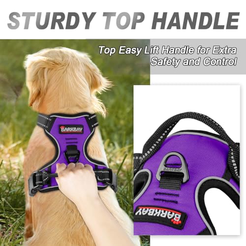 BARKBAY Dog Harness No Pull for Small Sized Dog Front Back Clips,Dog Vest - color: Purple, size: X-Small(Chest:15.5-19.5”)