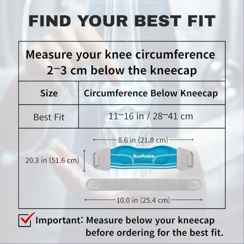 Knee Strap 2 Pack for Patellar Tendon Support – Adjustable Patella Knee Band for Running, Walking, Hiking, Tennis & Pickleball, Blue - color: Blue