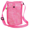 Uxcell Water Bottle Holder With Adjustable Shoulder Strap, Carrier Bag, Mesh Crossbody Carrier With Pocket for Sports, Hiking, Walking, Travel - color: Rose Red