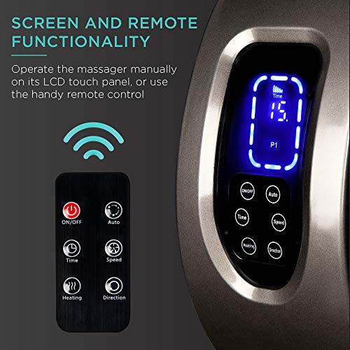 Best Choice Products Shiatsu Foot Massager with Heat for Plantar Fasciitis & Neuropathy, Kneading Foot & Calf Massager with Remote, 360° Adjustable Handle, Rolling & Compression Massage - Gray - color: Gray