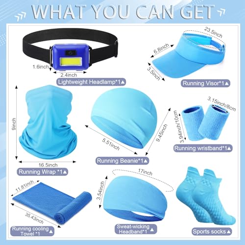 Halloscume 21 Pcs Runner Gift Set Marathon Gifts for Runners - color: Blue
