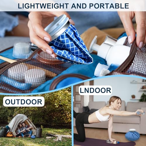 Ice Bags for Injuries, Classic No-Leak Elastic Breathable Ice Pack, Cold and Heat Treatment Ice Bag, Can Relieve Headaches, Migraines, Sports Injuries Swelling Pain, 9 Inch (2 Sets) - size: 9"