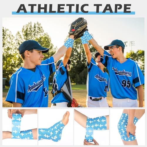 TrelaCo 1 Pcs Cross Wrist Tape Christian Athletic Tape, Blue - color: Blue