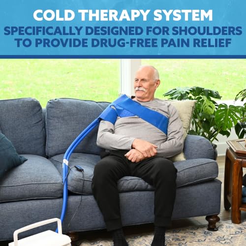 Polar Active Ice 3.0 Cold Therapy Ice Machine System with Programmable Timer, Shoulder Compression Pad, Lightweight 9 Quart Cooler Freeze Kit, Quiet Pump, Strong Cryotherapy Pain Relief Treatment - style: Shoulder Pad