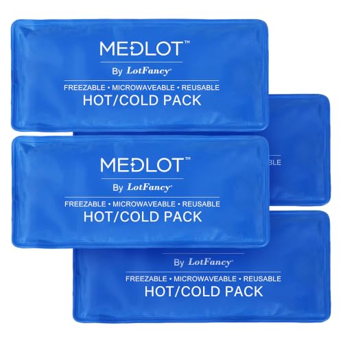 LotFancy Ice Pack for Injuries, 4 Reusable Hot Cold Packs for Therapy, Cooling or Heating Gel Pad for First Aid, Back, Shoulder, Neck, Head, Feet Pain Relief, 10.5 x 5 Inches - style: 11x5in(Pack of 4)