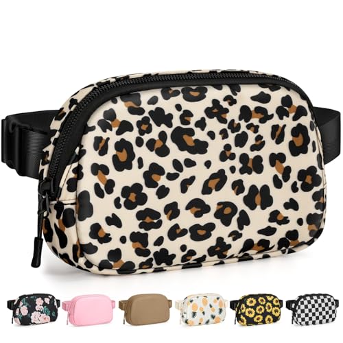 Pritent Fanny Packs for Women Crossbody Belt Bag With Zipper Back Pocket - color: Leopard, size: Small