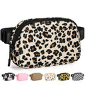Pritent Fanny Packs for Women Crossbody Belt Bag With Zipper Back Pocket - color: Leopard, size: Large