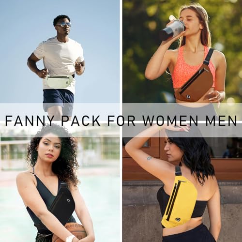 Fanny Pack for Women Men,Crossbody Water Resistant Sports Waist Bag Pack - color: 1pack-yellow
