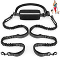 Philorn Hands Free Dog Leash for 2 Dogs, Adjustable Waist Leash - color: Black for 2