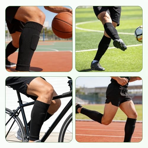 3 Pairs Pre-cut Soccer Sleeves, Leg Sleeves for Soccer, Compatible with Grip Socks Shin Guards Sleeves for Soccer Football