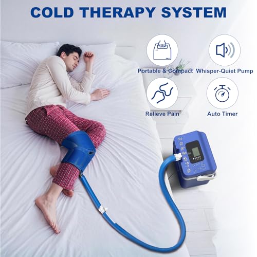 Longice Ice Therapy Machine for Knee,Cold Therapy Machine for Knee After Surgery,Cold Therapy System,Cold Therapy Unit (Blue) - color: Blue