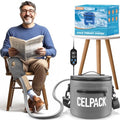 Portable Ice Therapy Machine for Post-Operative Recovery, Sports Injuries, Knee Pain, Sprains, Swelling,Full Knee Brace with Silent Pump, Timer Remote Control Cold Therapy Device, Grey