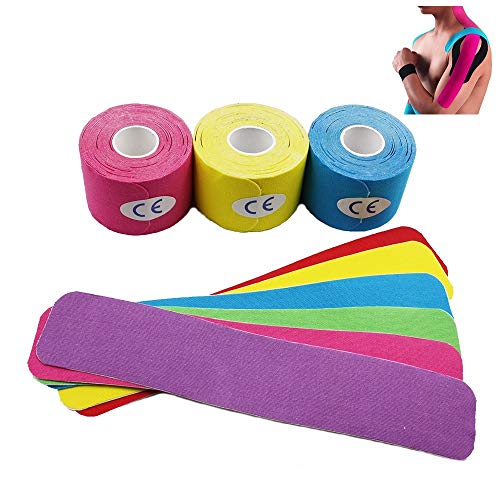 Kinesiology Tape Precut Strips, 20 Count Beige, Cotton Tape for Knee - color: Beige, size: 1 Pack