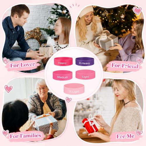 JJUNW 5 Pcs Toe Resistance Bands for Bunions, Toe Stretcher Separator Set - color: Pink