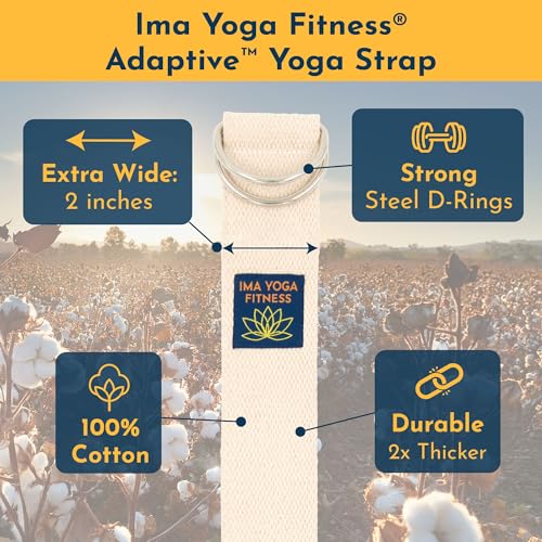 Extra-Wide 2 Inch Cotton Yoga Strap: Stretching, Physical Therapy, Exercise - color: Natural, size: 10 feet
