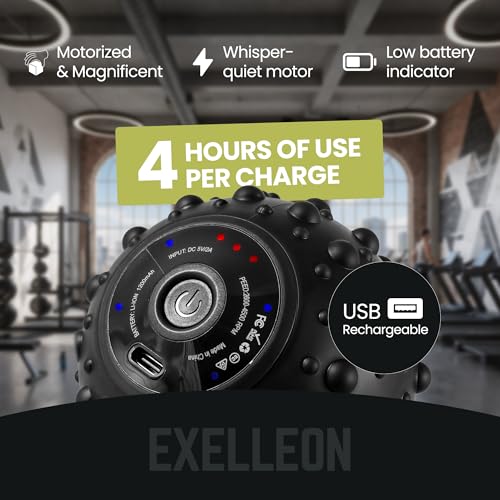 Vibrating Massage Ball, Deep Tissue Muscle Massager for Back, Neck, Shoulders and Legs, 3 Speeds Plus Pulse, 2600 to 4500 RPM, USB C Rechargeable, FSA Eligible & HSA Approved