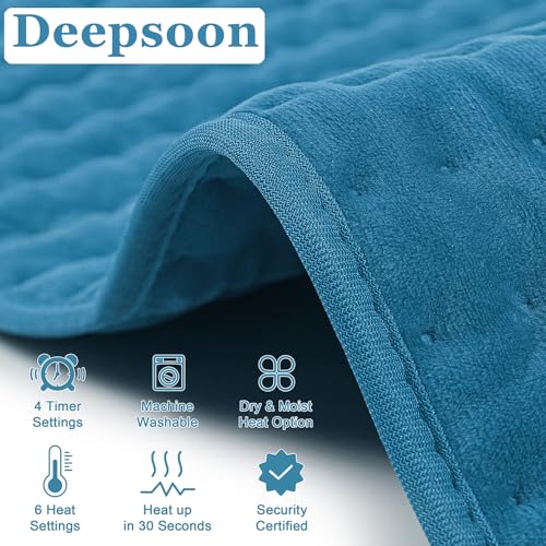 Heating Pad,Electric Heating Pad,Heating Pad for Back (Blue, 33"x17") - color: Blue, size: 33x17 Inch