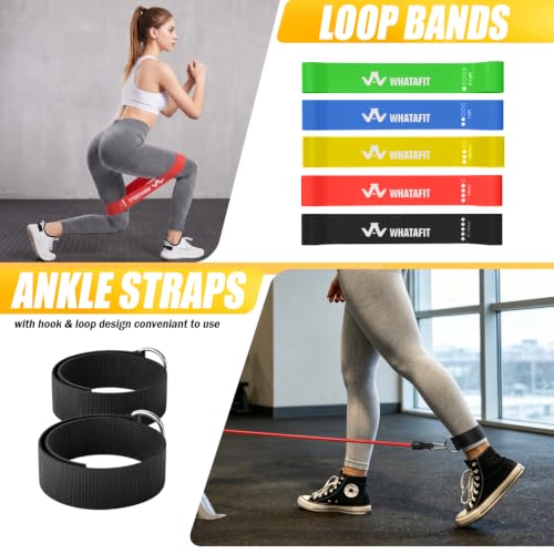 WHATAFIT Resistance Bands with Handles, 150 lb Exercise Bands Set - color: Colorful
