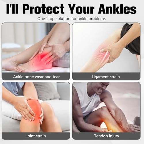 Ankle Brace for Men & Women, Adjustable Figure-8 Stabilizer with Straps for Basketball, Volleyball & Running, Compression Sleeve for Sprained Ankle, Plantar Fasciitis & Tendonitis Relief (2 Pack,Purple) - color: Purple