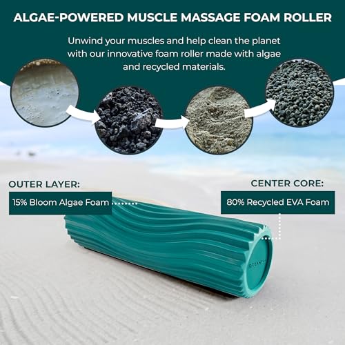 Oceanfoam Tidal Roller - Muscle Massage Foam Roller for Exercise (Jade) - color: Jade