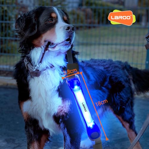 LaRoo LED Dog Safety Light Strip, Hook & Loop for Harness Collar Leash Blue - color: Blue