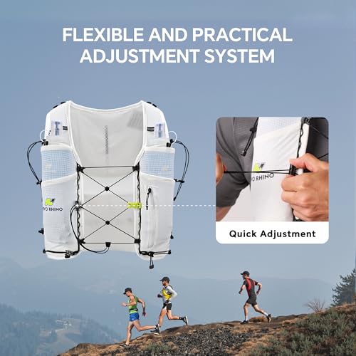 N NEVO RHINO Running Hydration Vest with 2 TPU 500ml Soft Flask - color: white, size: Large