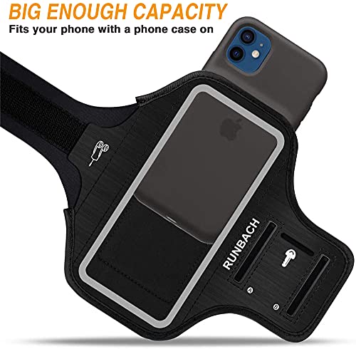 Armband for iPhone 13 Mini/12 Mini/11 Pro/iPhone X/XS,Sweatproof Running Exercise Gym Bag with Card Slot(Black)